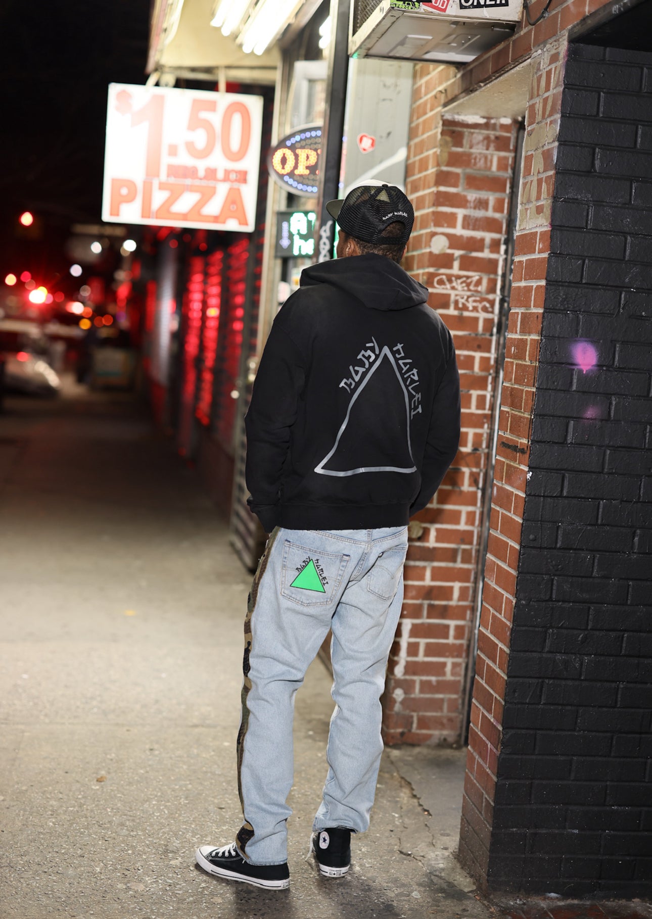 Triple Logo Hoodie - Faded Black