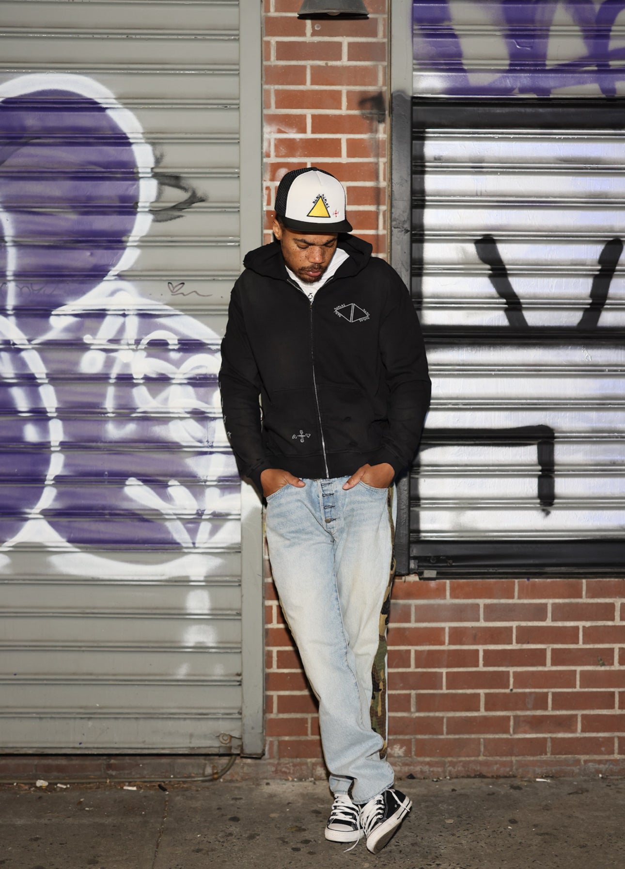 Triple Logo Hoodie - Faded Black