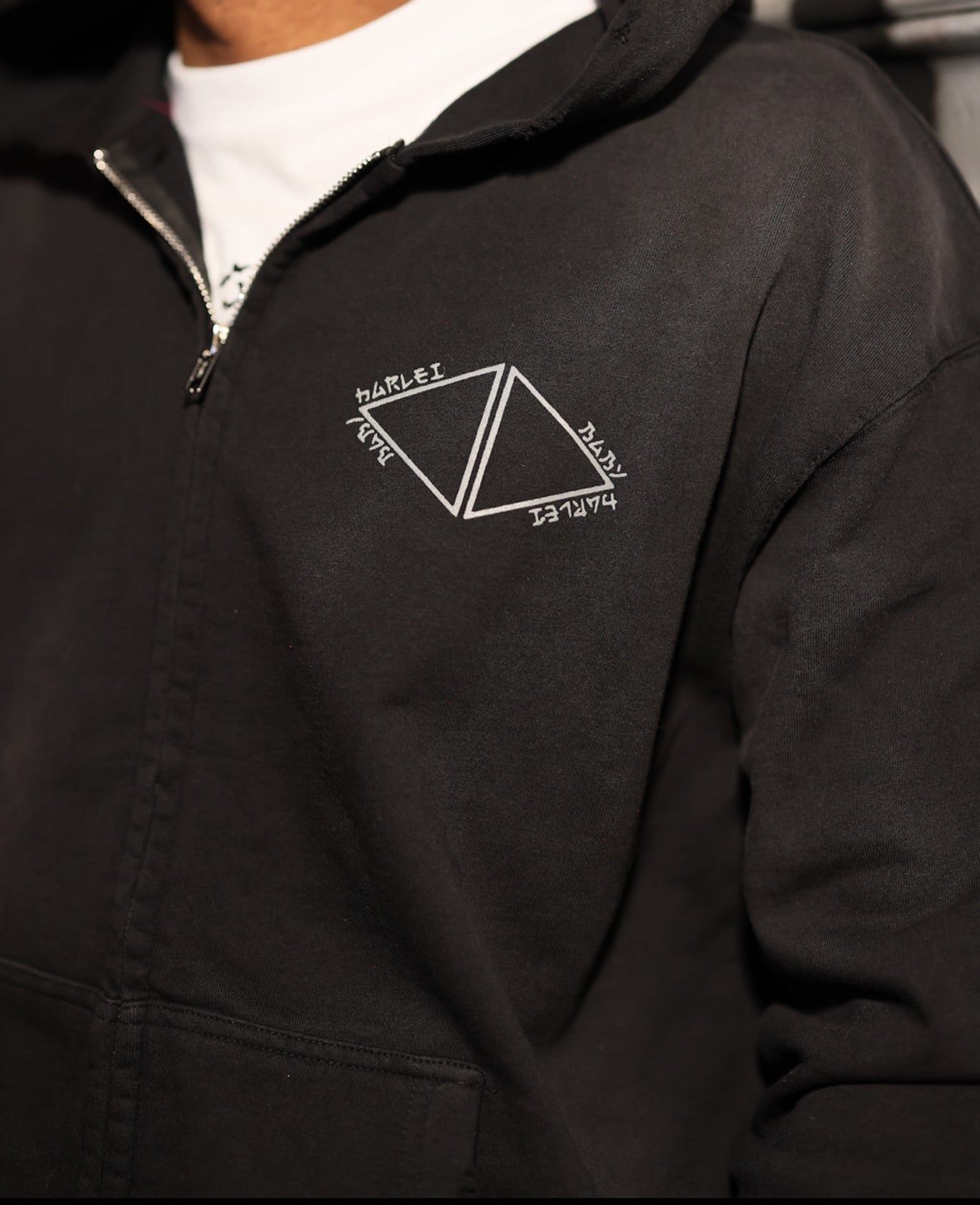Triple Logo Hoodie - Faded Black