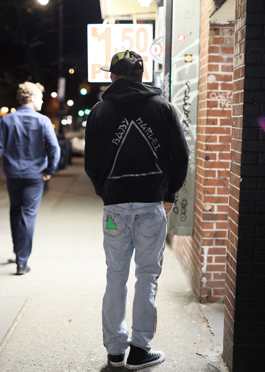 Triple Logo Hoodie - Faded Black