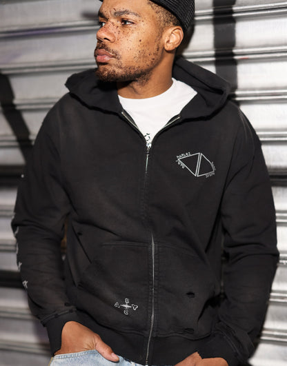 Triple Logo Hoodie - Faded Black
