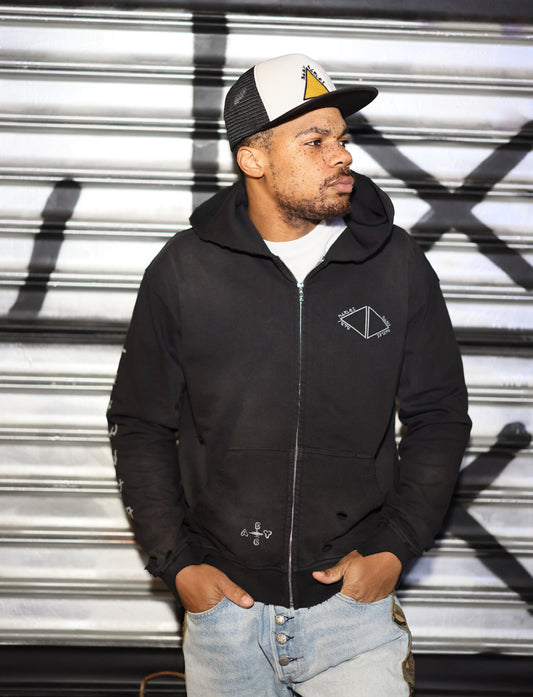 Triple Logo Hoodie - Faded Black